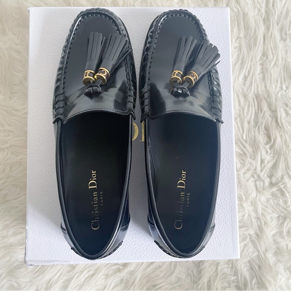 Dior D-Academy Tassel Loafer Black Brushed Calfskin Leather size 40 - Picture 7 of 13